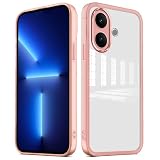 YUXING Cover per Vivo V60 Lite 5G Custodia Trasparente con Pellicola Protettiva Lenti Morbida Ultra Sottile Antiurto Bumper Slim Case - Rosa