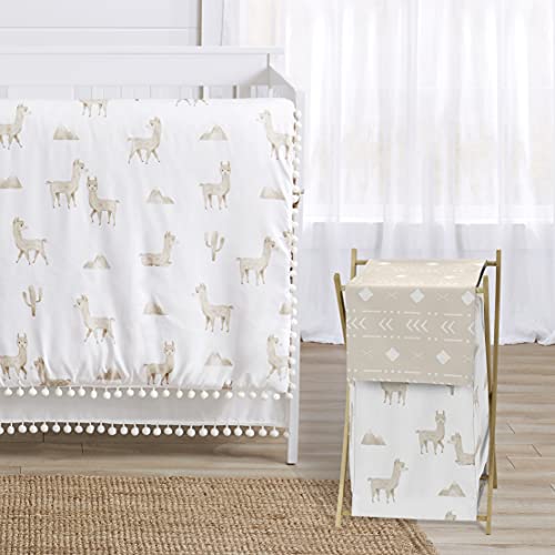 Sweet Jojo Designs Boho Llama Baby Kid Clothes Laundry Hamper - Gender Neutral Beige Taupe Tan And White Bohemian Southwest Watercolor Mountain Cactus Alpaca Farmhouse Animal Aztec Tribal Geometric #TOP2