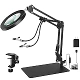 Magnifying Glass with Light Toolour 5X&10X Lighted Magnifying Glass with Stand, 3-in-1 Magnifying De