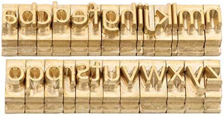 ZONEPACK Copper Brass Stamping Flexible Alphabet Number Symbol Character Stamp Mold Die, Letter Holder, Positioning Plate DIY for Hot Foil Stamping Machine (26pcs MEB Lowercase)