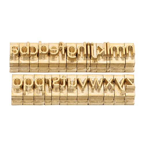 ZONEPACK Copper Brass Stamping Flexible Alphabet Number Symbol Character Stamp Mold Die, Letter Holder, Positioning Plate DIY for Hot Foil Stamping Machine (MEB Lowercase)