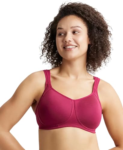 Image of Jockey FE78 Women Wirefree Padded Super Combed Cotton Elastane Stretch Full Coverage Plus Size Bra with Broad Cushioned Fabric Strap