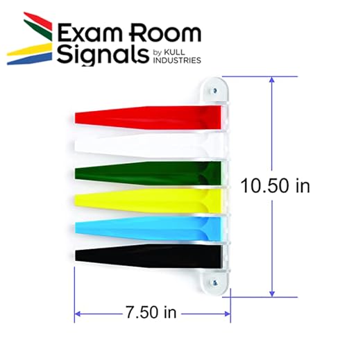 Image of Exam Room Signals - Kull Industries - Medical Door Flags for Hospitals, Doctors Offices, Clinics (7 inch Regular, Primary, 6)