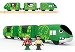 Toy Train Set for Wooden Tracks, Battery Operated Trains for Toddlers, Motorized Train with Dinosaur Train for Kids, Electric Trains Toy Compatible with Thomas & Friends, Brio