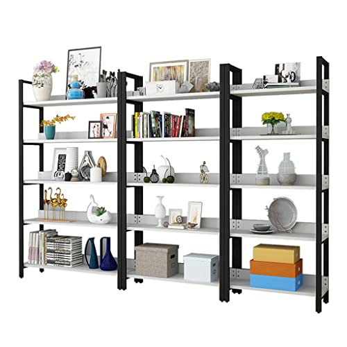 Fifor Metal Bookshelf, 5-Tier Open Ladder Shelf, Kitchen Storage Rack, Vintage Industrial Style Bookcase For Home Decor, Office Decor,Load 110Lbs (Color : B, Size : 180 * 30 * 180Cm) #TOP16