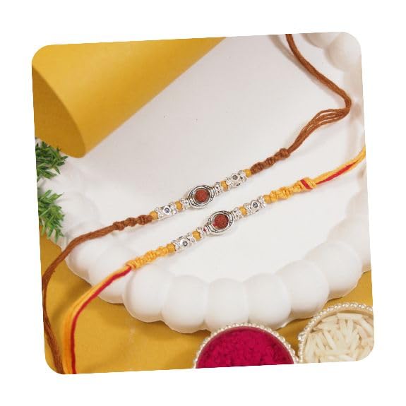 Image of I Jewels Design Rakhi With Roli Chawal & Rakshabandhan Card For Bro /Brother /Bhai