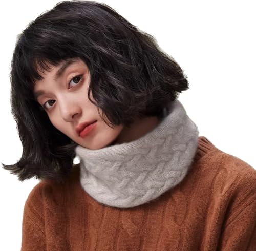 newbagggyy HEADBAND Women's Winter 100% Cashmere Fashion Headband Warm Neck Cover Warmer Gaiter (Light Grey, One Size)