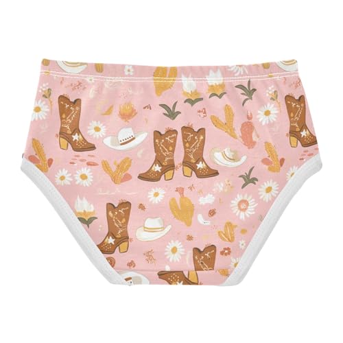 Wusikd Cute Cowgirl Cowboy Girls' Underwear Cotton Boots Cactus Girls Briefs Soft Toddler Underwear 2T2