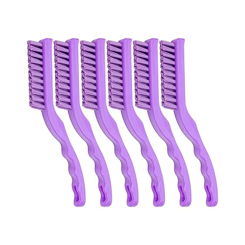 Image of SPARTA Detail Brush Grout Brush, Crevice Brush with Hanging Hole for Bathroom, Kitchens, Countertop, Plastic, 9 Inches, Purple, (Pack of 6)
