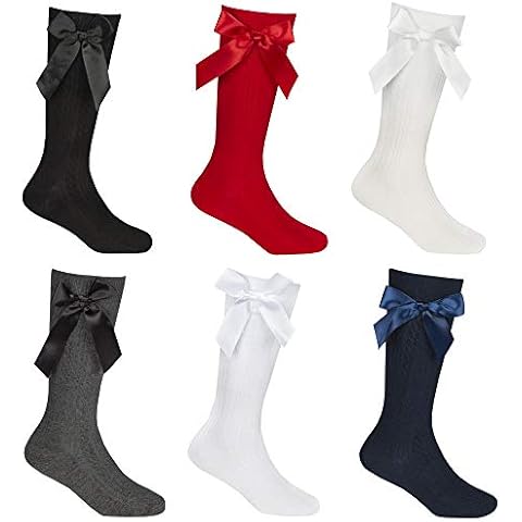 Tick Tock Pack of 6 Babies Ribbed Knee High Socks with Bow (Medium) Cover