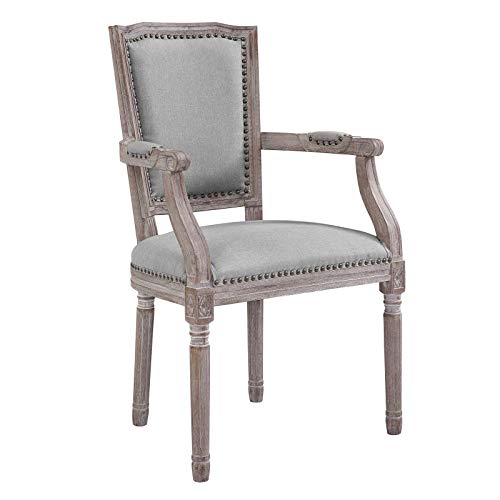 Country-Farm-Dining-Kitchen-Side-Chair-Set-of-Two-Fabric-Wood-Copper-Nail-Rivet-Light-Grey-Gray Country Farm Dining Kitchen Side Chair Set of Two Fabric Wood Copper Nail Rivet Light Grey Gray
