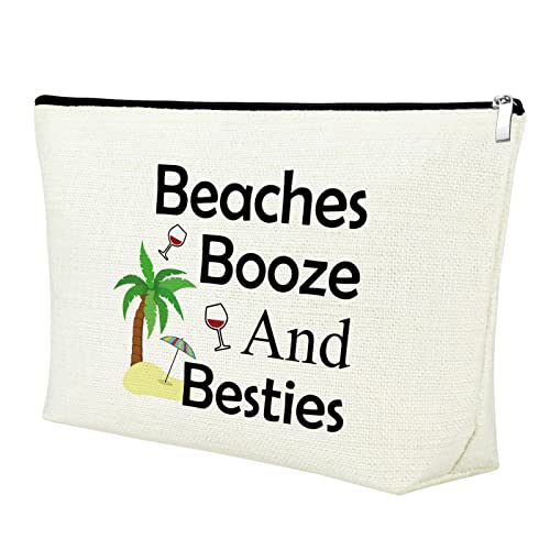 Mxrymvu Beach Gifts for Women Friends Makeup Bag Beach Lover Gifts Cosmetic Bag Funny Vacation Gift Seaside Themed Pouch for Women Besties Birthday Christmas Graduation Present Travel Makeup Pouch