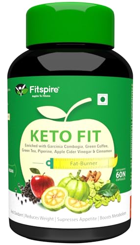 Fitspire KETO FIT Weight Management 60 Capsules With Green Tea & Green Coffee Extracts Including Apple Cider Vinegar For Rs. 225 @ 87 %