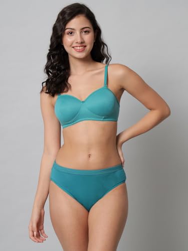 Image of CSU Women's Cotton Half Padded Non Wired Bra and Panty Set Pack of 3