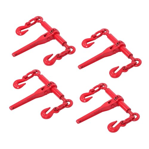 WFLNHB 4 Pack 1/4 to 5/16 Ratchet Chain Load Binders, 2600LBS Working Load Capacity, Breaking Strength 9200LBS Heavy Duty Binder Ratchet Boomer to Truck Flatbed Trailer