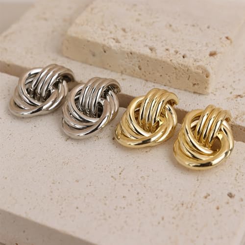 Jean Beau Chunky Gold Stud Earrings for Women Trendy Gold Plated Dangle Drop Wedding Prom Birthday Fashion Jewelry Gift3