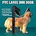 kamulouk Dog and Cat Door, Wall Entry Pet Door, XL Dog Door, Plastic Doggie Door, Extreme Weather Doggy Door, Large Dog Door for Large and Extra Large Dogs, Magnetic Position Large Doggy Door Black