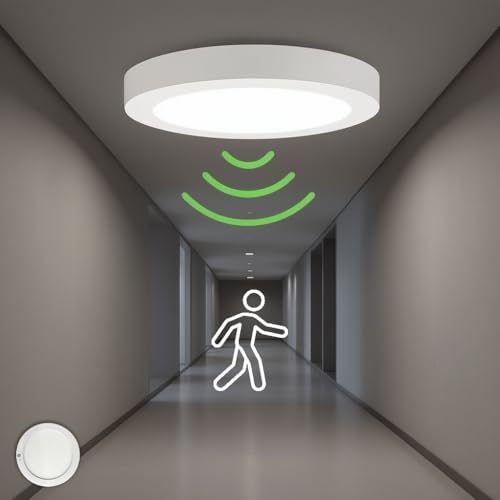 INNOVATE LED Deckenleuchte mit Bewegungsmelder 22cm I Wandleuchte modern...