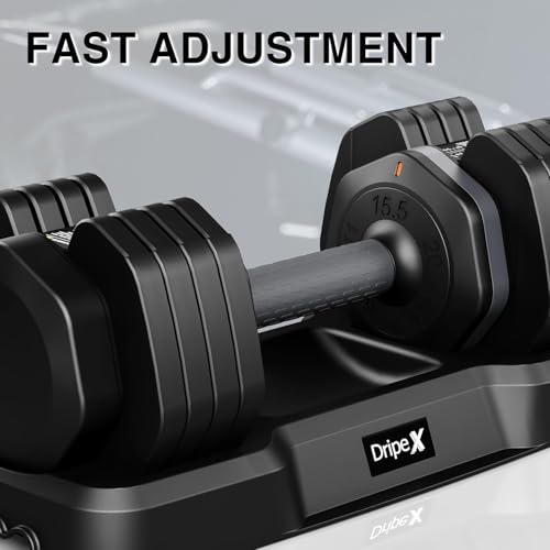 Dripex Hanteln, 11kg/24.5kg Verstellbare Kurzhantel mit Anti-Rutsch Griff, Einstellbaren Hantelscheiben und Ablageschale, Fitness Hantel Einzeln oder Ein Paar – Bild 3