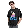 Unisex Callboys Music Band Electric Vintage Washed Drop-Shoulder Short-Sleeve Tee Front Print Cotton T-Shirts Retro Style Daily Wear/Home Wear/Travel-Ready Black L #3