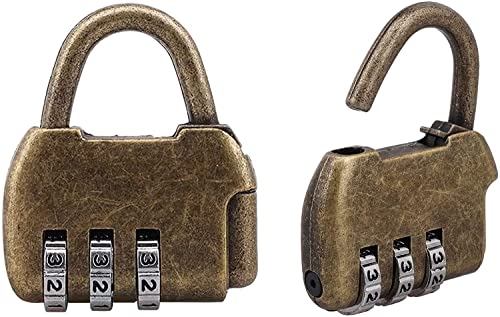 Image of 2 Pcs Vintage Password Padlock Retro Combination Lock (Bronze)