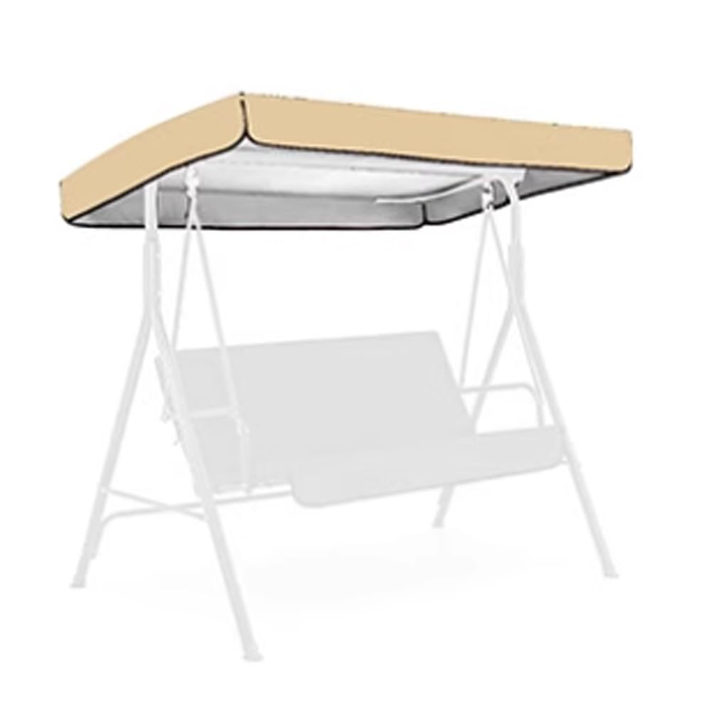 Uniwersalny zapasowy baldachim do 3-osobowej huśtawki ogrodowej, wodoodporny, ochrona przed promieniowaniem UV, beżowy, 191 x 120 cm, pasuje do 195 x 125 cm, 190 x 132 cm, 164 x 114 cm, huśtawka