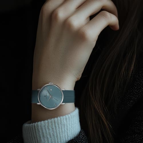 Image of Analog Watch for Men with Silicone Band | Magnetic Lock Strap | Japanese Quartz Movement | Water Resistant | Formal & Casual Wristwatch Gift