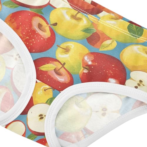 Wusikd Colorful Apples Girls' Underwear Cotton Blue Girls Briefs Soft Toddler Underwear 2T4