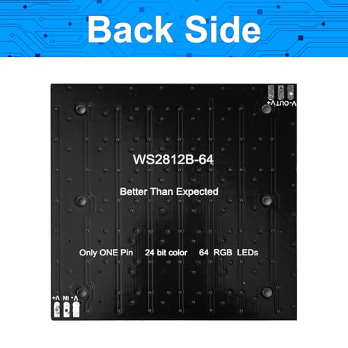 Joycabin 4 Stück 64 Bits WS2812 LED Matrix Panel, 8x8 5050 LED Modul Eingebaute Treiber Farblicht Entwicklungsboard kompatibel für Arduino Raspberry Pi