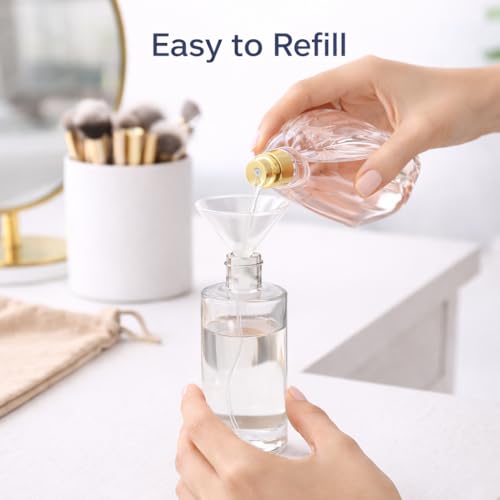 Image of Pure Source India 100ML Thick Glass Spray Bottle - Reusable Perfume Atomizer with Premium Gold Finish (2)