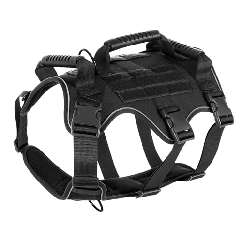 Arnés para perros, arnés de pecho para perros grandes y medianos con acolchado de malla cómodo, con 3 asas antiestallido, ajustable, talla XL