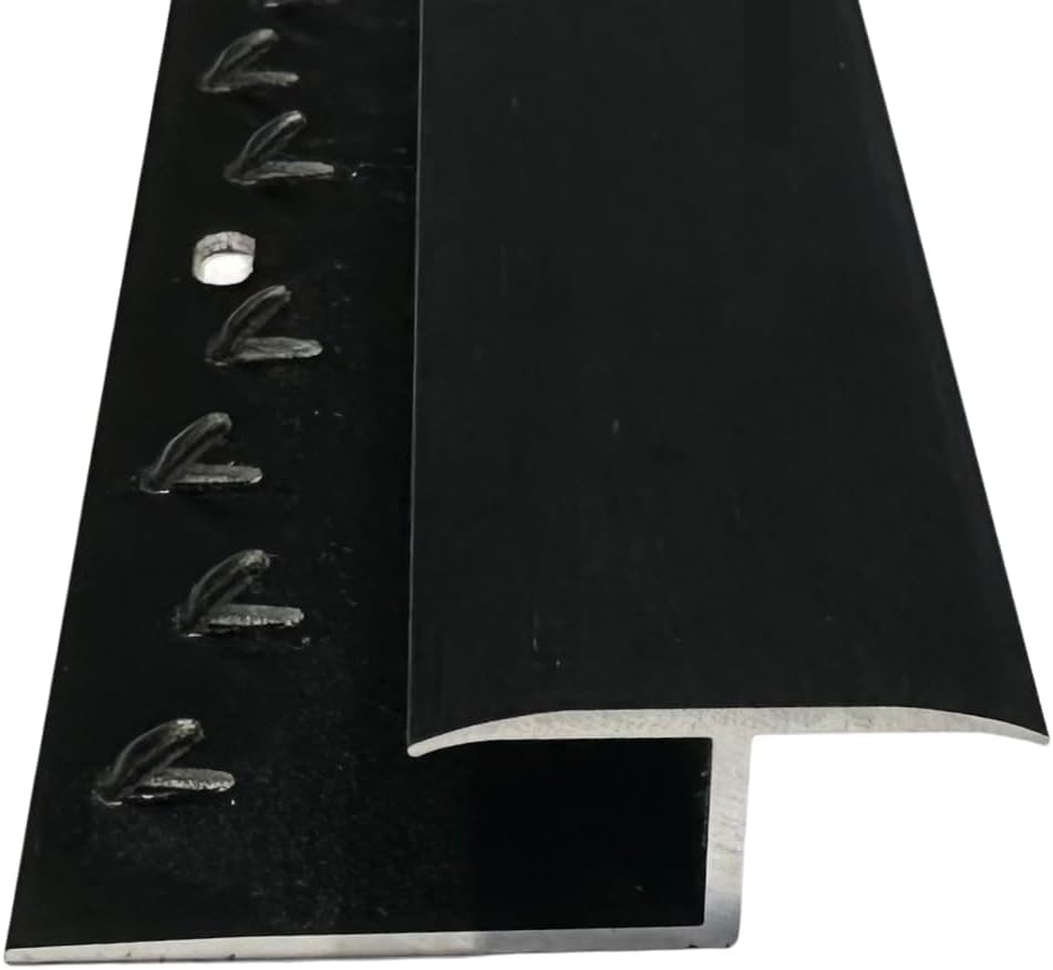 Grandismoยฎ Carpet to Laminate/Tile or Wood Flooring Edge - Prestige Luxury - 3ft (0.9metre) in Length - Gripper Trim Threshold Profile Strip - Z Edging Metal Door Bar- Exclusive Brushed Black