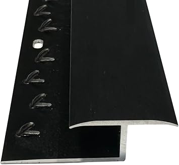 Grandismo  Carpet to Laminate/Tile or Wood Flooring Edge - Prestige Luxury - 3ft 0.9metre in Length - Gripper Trim Threshold Profile Strip - Z Edging Metal Door Bar- Exclusive Brushed Black