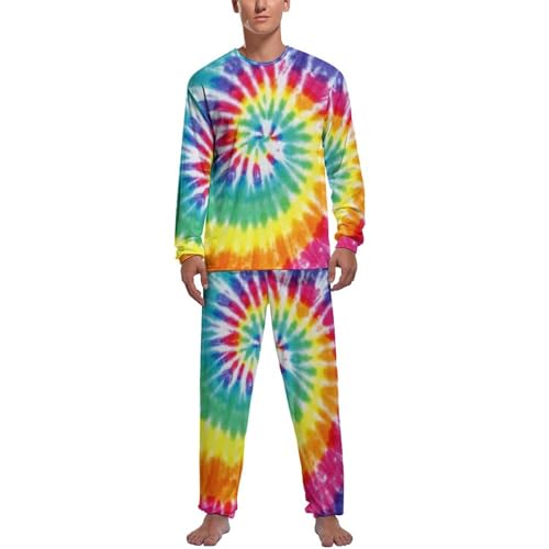Vêtement de nuit homme Vortex de Couleurs : ensemble pyjama avec pantalon et haut chaud