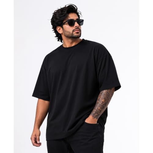 Image of Men's Pure Cotton Oversized Fit Round Neck T-Shirt