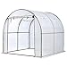 Produktbild Sekey Gewächshaus Foliengewächshaus Windfest Folientunnel Begehbar Tomatenhaus mit DREI Kleine Fenster für Pflanzen 200x200x190cm, Weiß