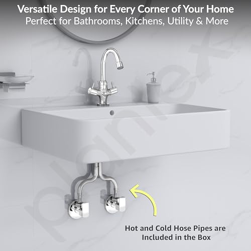 Image of Plantex Pure Brass Basin Sink Mixer Tap Hot and Cold /Mixer Tap for Bathroom /Wash Basin Tap with Teflon Tape -7 Year Warranty By Plantex (ICO-909-Chrome)