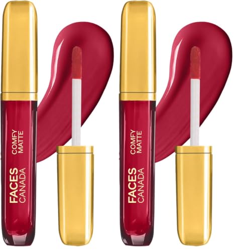 Image of FACES CANADA Comfy Matte Liquid Lipstick - On My Way 01, 3.8 ml | Comfortable 10HR Longstay | Intense Matte Color | Almond Oil & Vitamin E Infused | Super Smooth | No Dryness | No Alcohol (Pack of 2)
