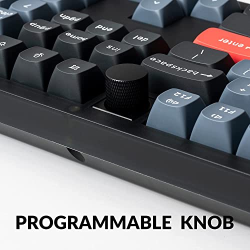 Image of Keychron V6 Wired Custom Mechanical Keyboard Knob Version, Full-Size QMK /VIA Programmable with Hot-swappable K Pro Red Switch Compatible with Mac Windows Linux (Frosted Black-Translucent)
