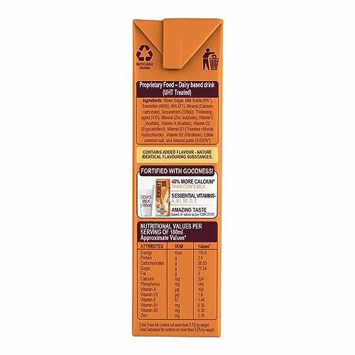 Image of HERSHEY's Almond Flavored Milkshake | Enriched With Calcium | Pack Of 6 (6 X 180Ml), Vegetarian