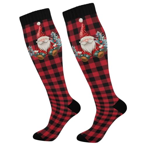 Image of Wusikd Heartbeat Symbol Compression Socks for Women and Men Circulation Black Long Socks for Athletic Running 1