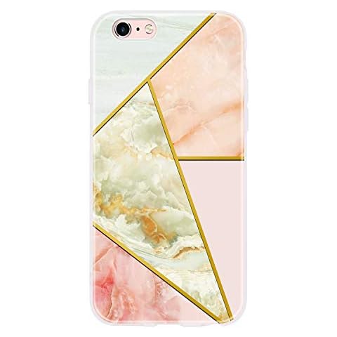 Everainy Compatible for iPhone 5/iPhone 5s/iPhone SE 2016 Case Silicone Ultra Slim Funny Marble Pattern Soft Thin Bumper Protective Shockproof Pretty Rubber Cover (orange) Cover