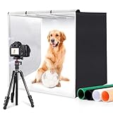 PULUZ 32"x32" Light Box Photography, Large Photo Light Box with 3 Stepless Dimming Light Panel, 234 LED Beads, Professional Photo Booth Shooting Tent Kit with 4 Color Backdrops for Product Photography