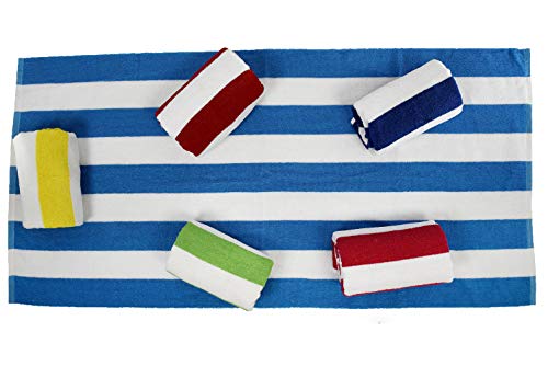 100% Cotton Bath Towel, Pack of 6, Cabana Stripe Beach Towel, Large Pool Towels (27\" x 54”), Highly Absorbent, Light Weight, Soft and Quick Dry Swim Towels, for Parties, Guests- Floral Jacquard design