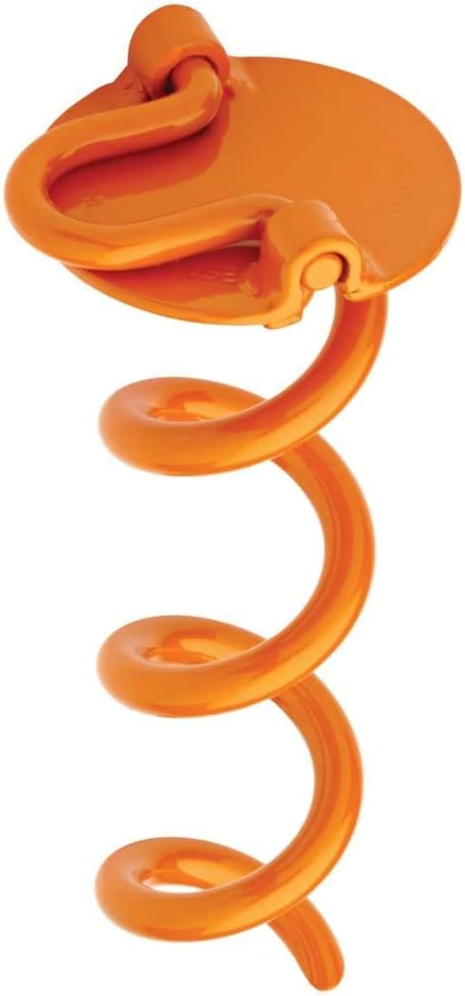 Liberty Outdoor ANCHFR8-ORG-A Folding Ring Spiral Ground Anchor, Orange, 8-Inch