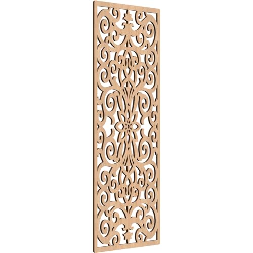 Image of Buel Decorative Pierced Fretwork Wood Wall Panels, 17 3 /8 inchW x 44 3 /8 inchH x 1 /4 inchT, Hickory
