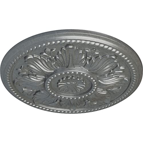 Image of Ekena Millwork CM18EDPLS Edinburgh Ceiling Medallion fits Canopies up to 5 1 /4, Platinum