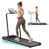 Abonow Walking Pad, 2.5 HP Under Desk Treadmill, 2 in 1 Walking Pad with Incline, Walking Pad with Handle Bar, LED Display & Remote Control, Portable Treadmill for Home Office, 265 lbs Capacity