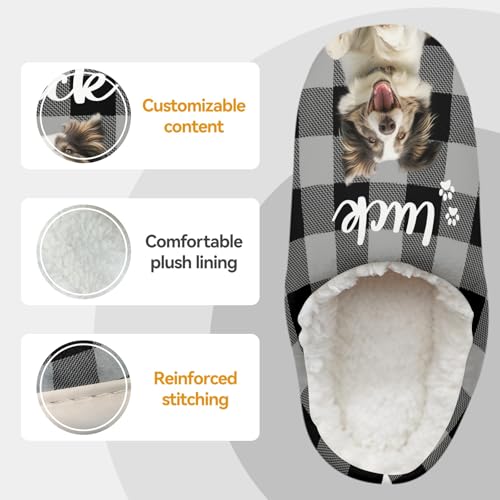 Personalized Slippers, Custom Non-slip Indoor Shoes with Pet Face and Name3