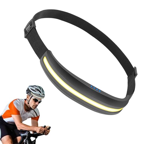 Torcia frontale a LED ricaricabile, fascio largo 230°, lampada frontale super luminosa, doppia lampada a LED, 3 modalità di controllo del sensore, per ciclismo, equitazione, cappelli duri